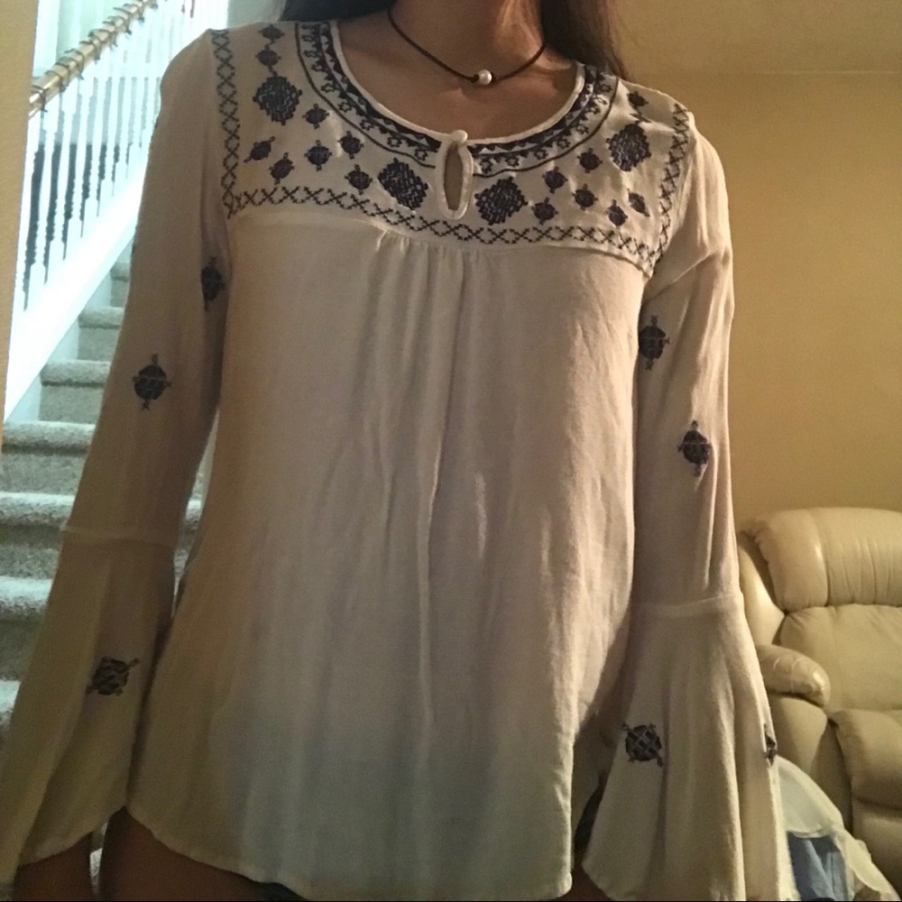 long sleeve boho top